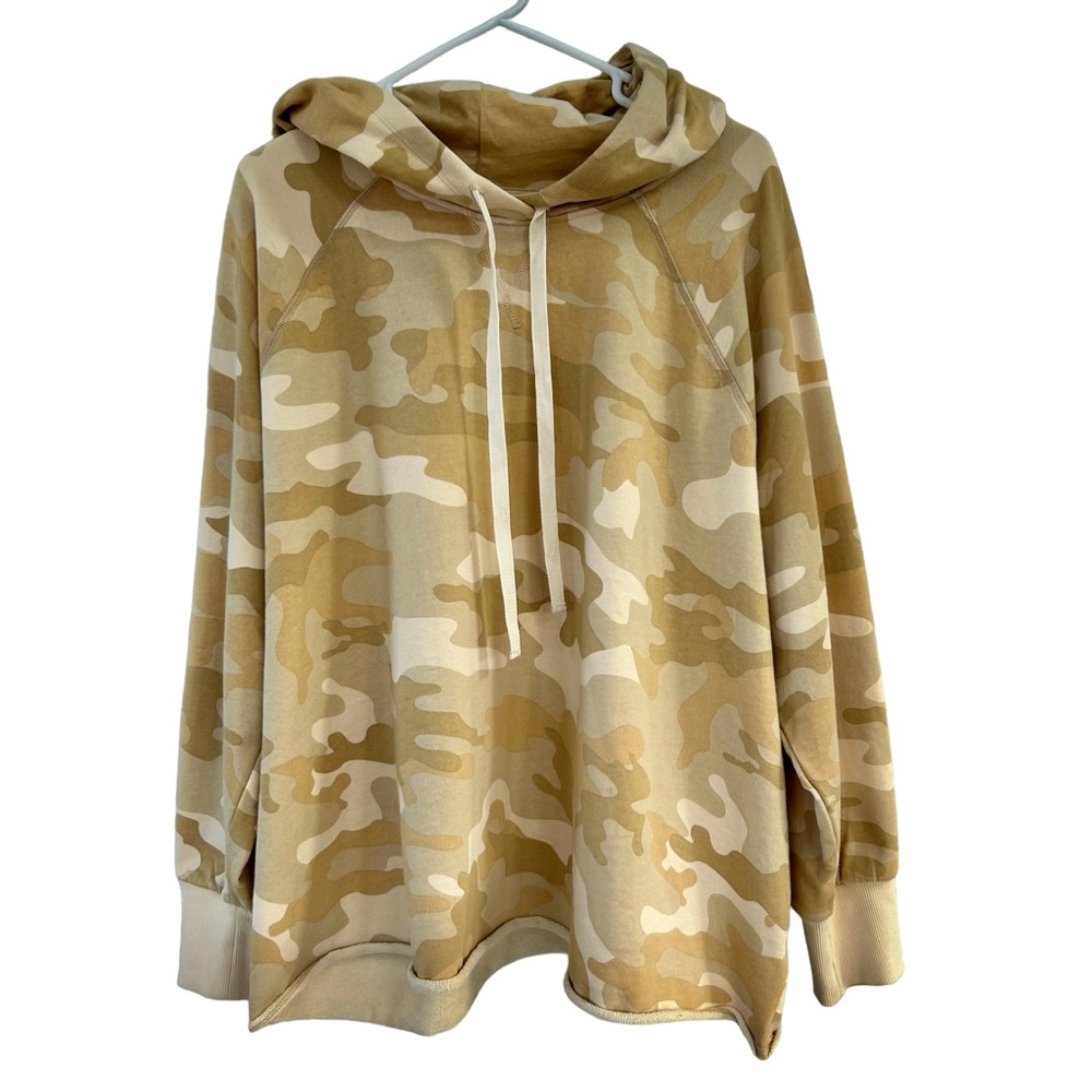 NILI LOTAN for Target Khaki Butterscotch Camo Hoodie Sweatshirt 2X